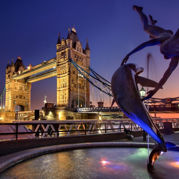 london, landmark, tower bridge, architecture, england, river thames, sunset, dusk, city, nature, evening, lights, twilight, united kingdom, europe