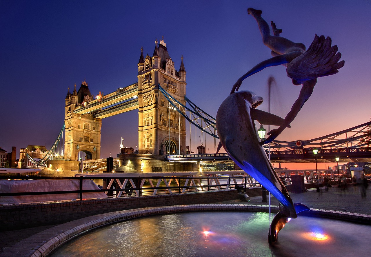 london, landmark, tower bridge, architecture, england, river thames, sunset, dusk, city, nature, evening, lights, twilight, united kingdom, europe