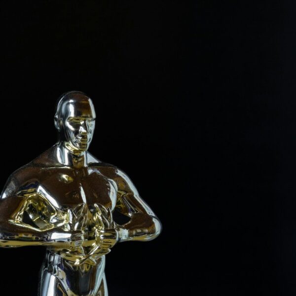 a gold and silver statue