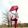 free, freedom, girl, young woman, woman, cloth, red, heaven, ease, happiness, multicoloured, feelings, ballet, jeans