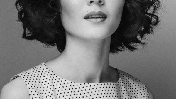 a woman with curly hair