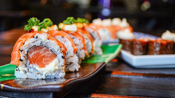 sushi on white ceramic plate