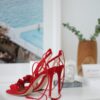 red and white plastic frame on white table