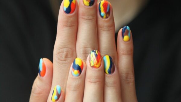 woman's nails with manicure