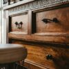 brown wooden drawer chest