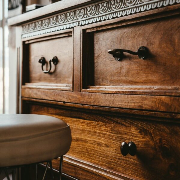 brown wooden drawer chest