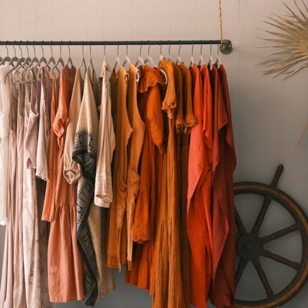 a row of clothes on a swinger