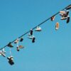 low angle photo of footwear lot