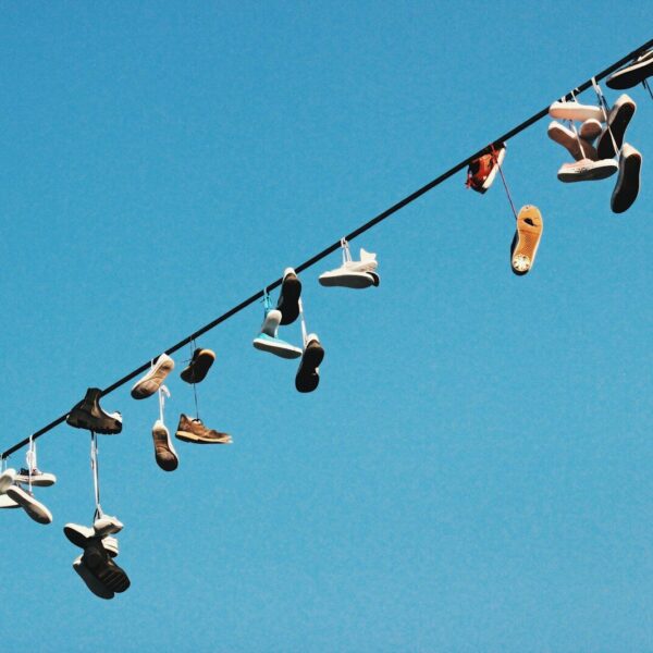 low angle photo of footwear lot