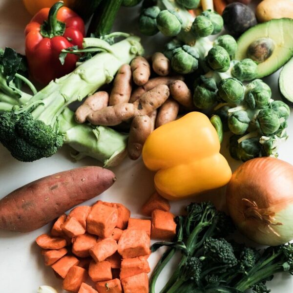 sliced carrots and green vegetable