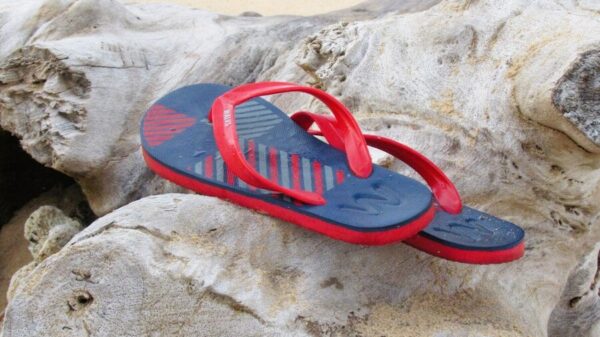 a pair of sandals on a rock