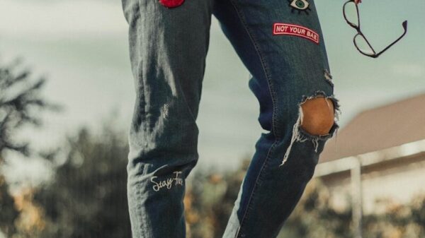 person wears blue jeans