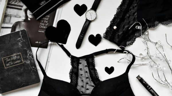 black bra and watch