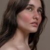 a close up of a woman